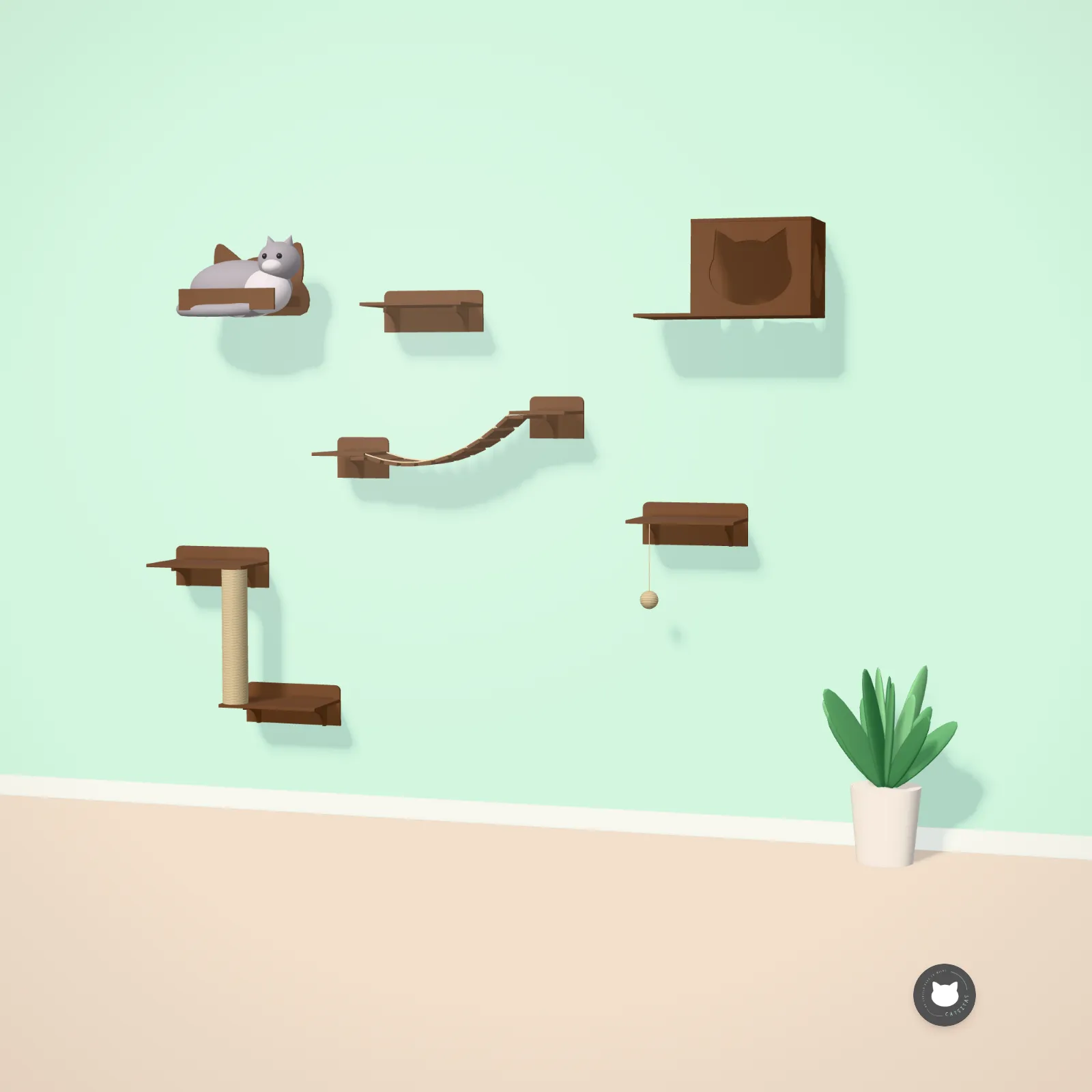 Paquete Catwalk en Chocolate: armado en la pared