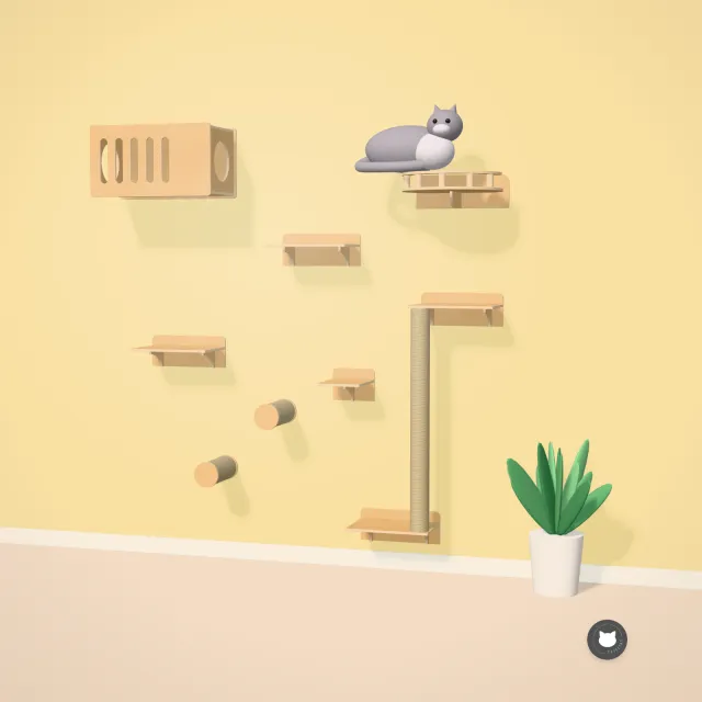Paquete Loft en Natural: armado en la pared
