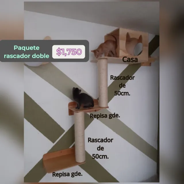 Paquete Rascador Doble color Natural